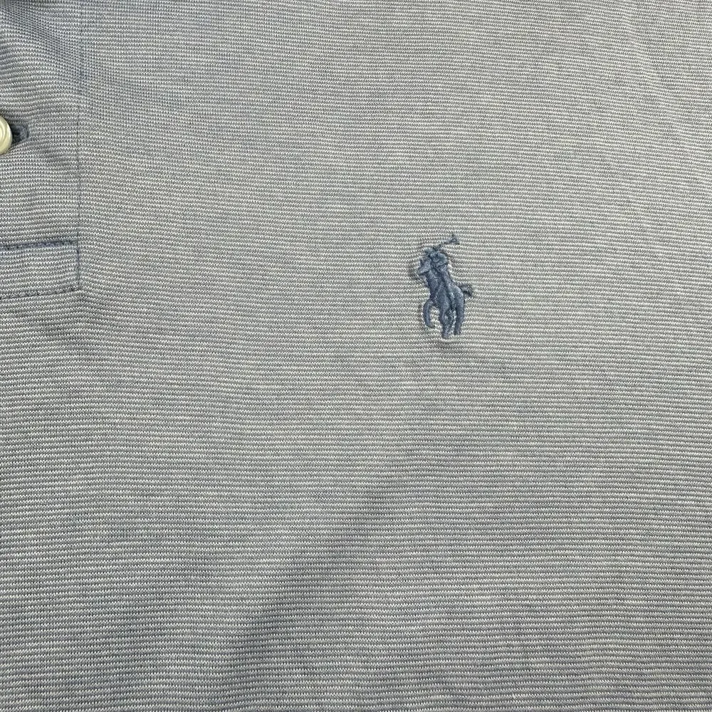 Polo Ralph Lauren Shirt Mens Large Blue Striped Classic Fit‎ Polo Rugby Preppy